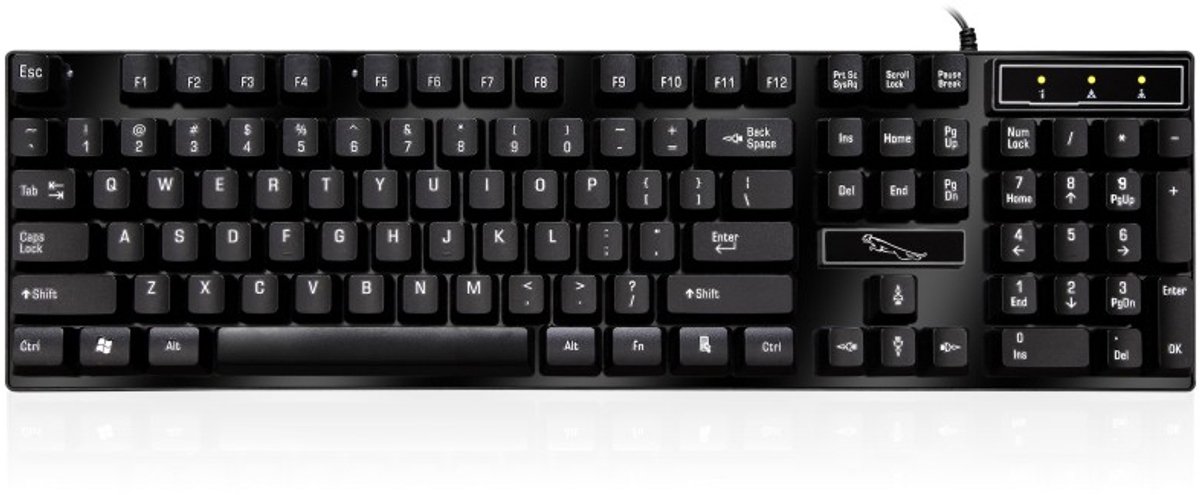 ZGB Q17 104-toetsen USB Bedraad Suspension Gaming Office-toetsenbord voor laptop, pc (zwart)