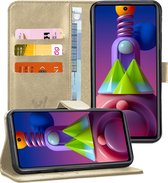 Samsung M51 Hoesje - Samsung Galaxy M51 Hoesje Book Case Leer Wallet Goud