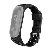 Voor Geschikt voor Xiaomi Mi Band 4/3 siliconen tweekleurige draad vervangende horlogeband, stijl: enkele kraaltextuur (grijs)