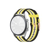 Voor Galaxy Watch 3 41 mm geweven nylon getextureerde band, maat: gratis maat 20 mm (zwart geel)