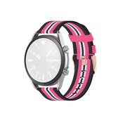Voor Galaxy Watch 3 41 mm geweven nylon getextureerde band, maat: gratis maat 20 mm (zwart roze)