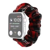 Voor Apple Watch Series 6 & SE & 5 & 4 40 mm / 3 & 2 & 1 38 mm JK uniforme stijl doek + roestvrij stalen horloge polsband (zwart + rood) (zwart + rood)