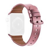 Vervangende lederen horlogebanden voor Apple Watch Series 6 & SE & 5 & 4 40 mm / 3 & 2 & 1 38 mm (roze)