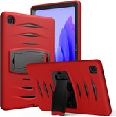 Voor Samsung Galaxy Tab A7 (2020) T500 / T505 Wave Texture Series PC + siliconen beschermhoes met houder (rood)