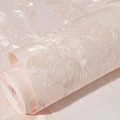 Slaapkamer Woonkamer Klassiek Damascus 3D Precisie geperst niet-geweven stof Zelfklevend behang, specificatie: 0,53 x 3 meter (JA206 roze)