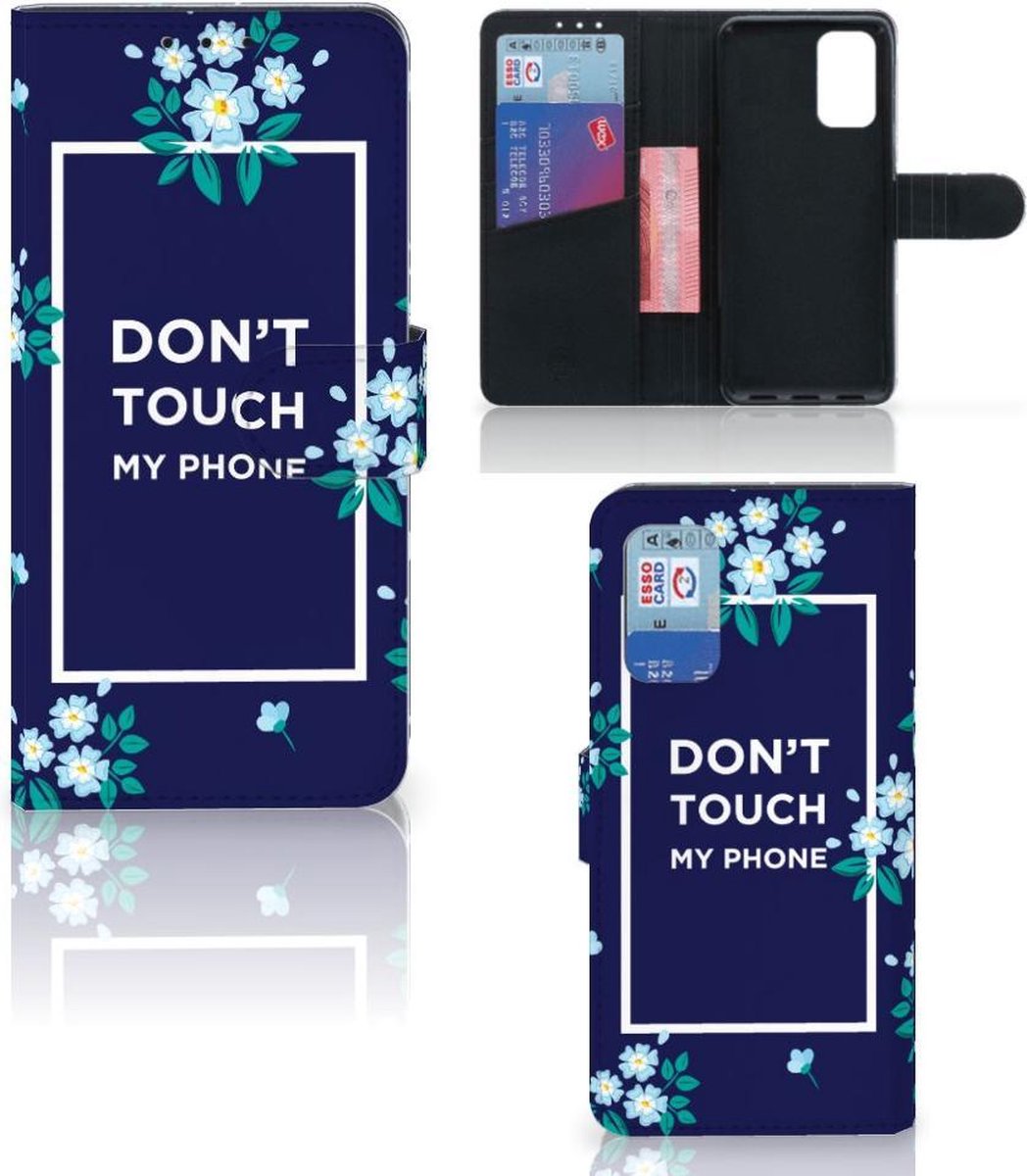 Samsung Galaxy A32 4G Portemonnee Hoesje Flowers Blue DTMP