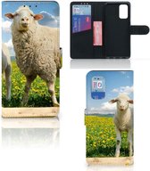 Telefoon Hoesje Samsung Galaxy A32 4G | A32 5G Enterprise Editie Wallet Book Case met foto Schaap en Lammetje
