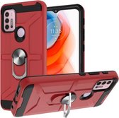 Voor Motorola Moto G10 / G30 War-god Armor TPU + PC Schokbestendige magnetische beschermhoes met ringhouder (rood)