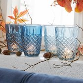 LOBERON Windlicht set van 4 Esteva blauw