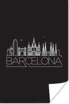 Poster Skyline "Barcelona" zwart - 20x30 cm