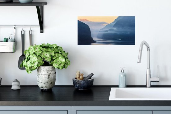 Affiche Fjords en Norvège lever du soleil - 40x20 cm