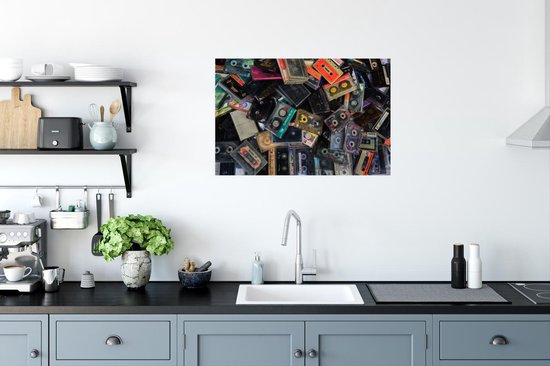 Pile de cassettes poster papier 90x60 cm - Tirage photo sur Poster (décoration murale salon / chambre)