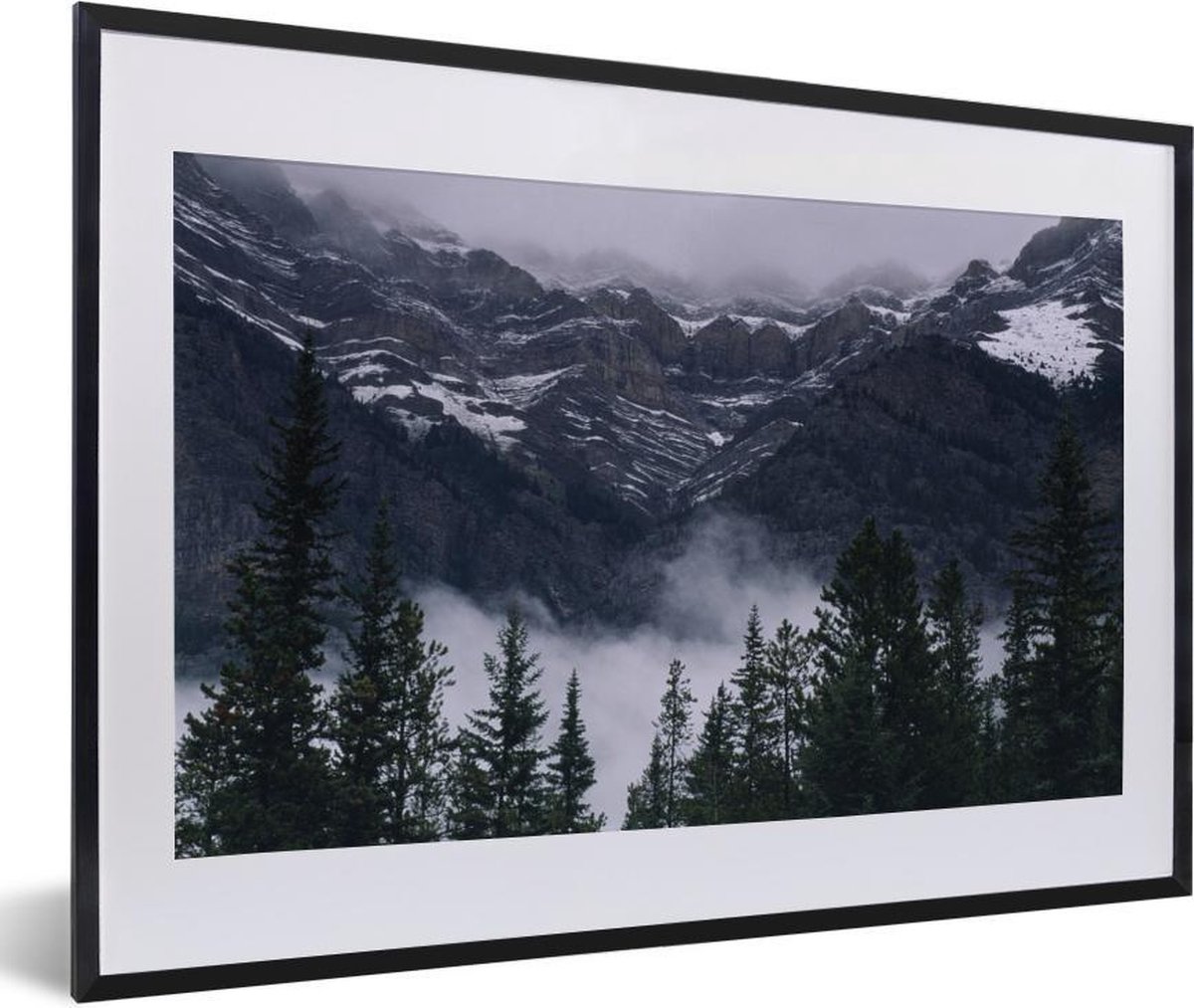 Fotolijst incl. Poster - Rocky Mountains eeuwige sneeuw - 60x40 cm - Posterlijst - Kerstmis Decoratie - Kerstversiering - Kerstdecoratie Woonkamer - Kerstversiering - Kerstdecoratie voor binnen - Kerstmis