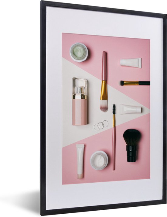 Cadre photo Maquillage noir avec passe-partout blanc 40x60