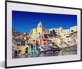 Fotolijst incl. Poster - Huis - Zee - Italië - 60x40 cm - Posterlijst