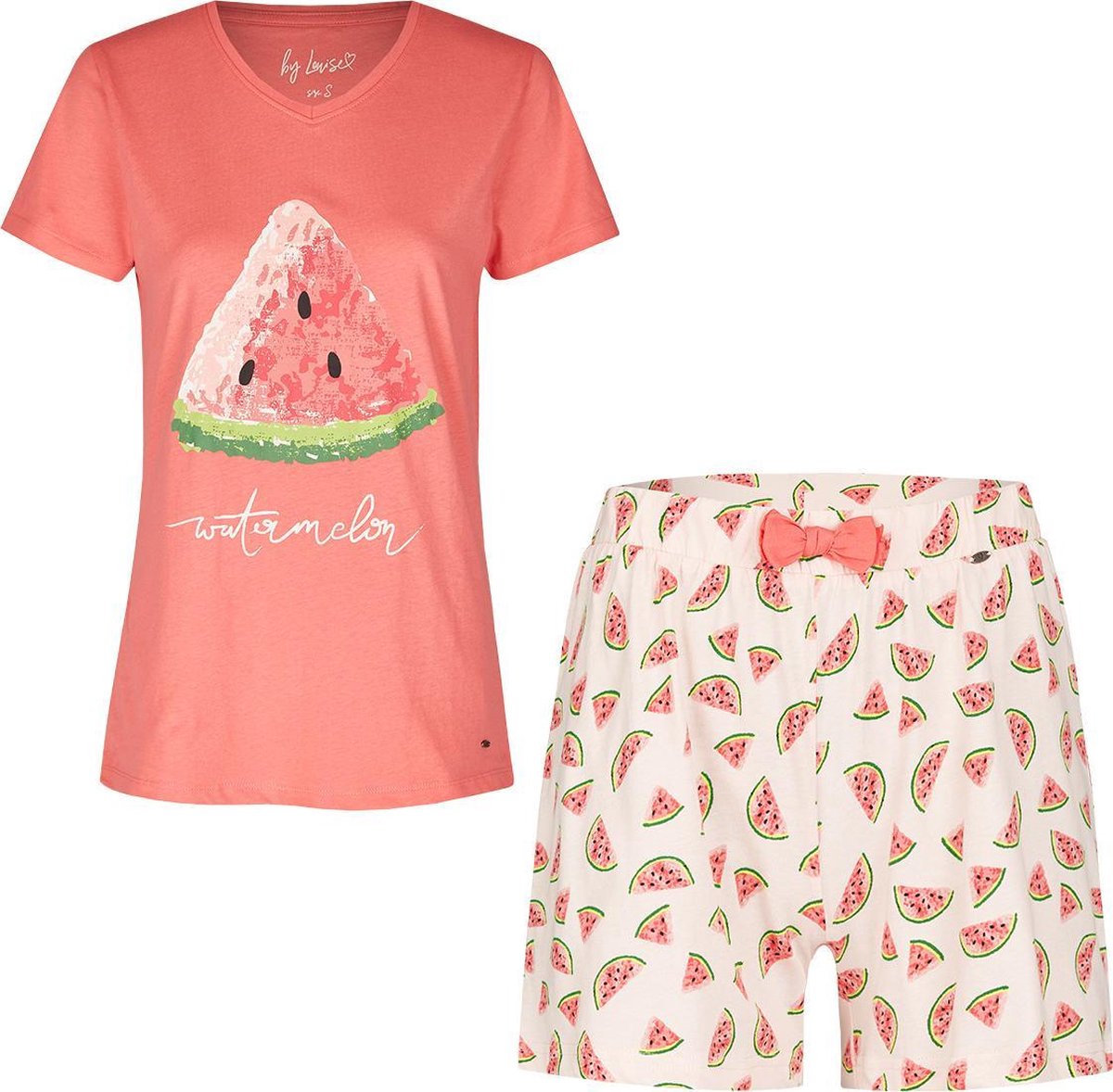 By Louise Dames Pyjamasets Meloen Shortama + Top - M