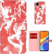 Voor Xiaomi Redmi 9C Cloud Fog Pattern Horizontal Flip Leather Case met houder & kaartsleuf & portemonnee (rood)