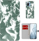 Voor Xiaomi Mi 11 Cloud Fog Pattern Horizontal Flip Leather Case met houder & kaartsleuf & portemonnee (donkergroen)