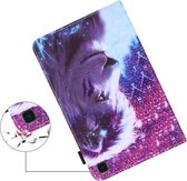 Voor Samsung Galaxy Tab A 8.4 2020 T307U Gekleurde Tekening Horizontale Flip PU Lederen Case met Houder & Kaartsleuven & Portemonnee (Leeuw)