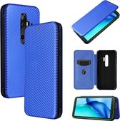 Voor Blackview BV6300 Pro Carbon Fiber Texture Magnetische Horizontale Flip TPU + PC + PU Leather Case met Card Slot (Blue)