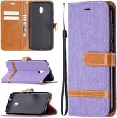 Voor Nokia C1 Plus Kleuraanpassing Denim Textuur Horizontale Flip Leren Case met Houder & Kaartsleuven & Portemonnee & Lanyard (Paars)