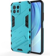 Voor Geschikt voor Xiaomi Mi 11 Lite Punk Armor 2 in 1 PC + TPU schokbestendig hoesje met onzichtbare houder (blauw)