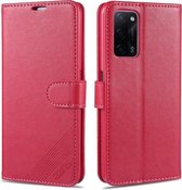 Voor OPPO A55 5G AZNS schapenvacht textuur horizontale flip lederen tas met houder & kaartsleuven & portemonnee (rood)
