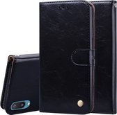 Voor Samsung Galaxy A02 (EU-versie) Zakelijke stijl olie-wastextuur Horizontale flip lederen tas met houder & kaartsleuven & portemonnee (zwart)