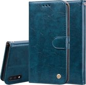 Voor Samsung Galaxy M01 Business Style Oil Wax Texture Horizontale Flip lederen tas met houder & kaartsleuven & portemonnee (blauw)
