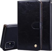 Voor Samsung Galaxy M31s zakelijke stijl olie wax textuur horizontale flip lederen tas met houder & kaartsleuven & portemonnee (zwart)