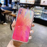 IMD Rendering Watercolor Aurora Pattern Shockproof TPU + PC beschermhoes voor iPhone XS / X (Spring Sakura)