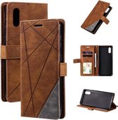 Voor Samsung Galaxy A02 (EU-versie) Skin Feel Splicing Horizontale flip lederen tas met houder & kaartsleuven & portemonnee & fotolijst (bruin)