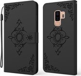 Voor Samsung Galaxy S9 + reliëf Fortune bloem patroon horizontale flip lederen tas met houder & kaartsleuf & portemonnee & lanyard (zwart)