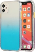 Gradiënt schokbestendig TPU + acryl hoesje met afneembare knoppen voor iPhone 11 (blauw)