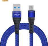 ENKAY Hat-Prince ENK-CB308 USB naar micro-USB nylon geweven stof textuur snel opladen datakabel, lengte: 1m (blauw)