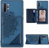 Voor Samsung Galaxy Note 10 Pro Mandala Reliëf Magnetische Doek PU + TPU + PC Case met Houder & Kaartsleuven & Portemonnee & Fotolijst (Blauw)