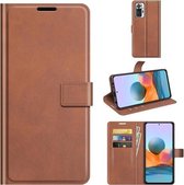 Voor Redmi Note 10 Pro Max Retro Kalfspatroon Gesp Horizontale Flip Leren Case met Houder & Kaartsleuven & Portemonnee (Lichtbruin)