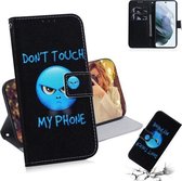 Voor Samsung Galaxy S21 FE Gekleurde tekening Horizontale flip lederen tas, met houder en kaartsleuven en portemonnee (woede)