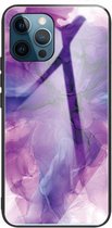 Beschermhoes van abstract marmerpatroon voor iPhone 11 (abstract paars)