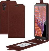 Voor Samsung Galaxy Xcover 5 / Xcover 5S R64 Textuur Enkele Verticale Flip Lederen Beschermhoes met Kaartsleuven & Fotolijst (Bruin)