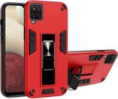Voor Samsung Galaxy A72 5G / 4G 2 in 1 PC + TPU schokbestendige beschermhoes met onzichtbare houder (rood)