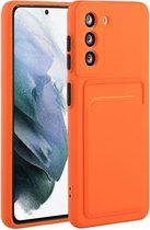Voor Samsung Galaxy S21 + 5G kaartsleuf ontwerp schokbestendig TPU beschermhoes (oranje)