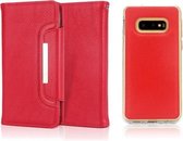 Voor Samsung Galaxy S10e Litchi Textuur Horizontale Flip Gesp Afneembare Magnetische PU Lederen Case met Kaartsleuven & Portemonnee & Fotolijst (Rood)