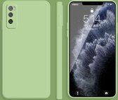 Voor Huawei Enjoy 20 Pro Effen Kleur Imitatie Vloeibare Siliconen Rechte Rand Valbestendige Volledige Dekking Beschermhoes (Matcha Groen)