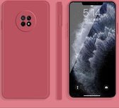 Voor Huawei Enjoy 20 Plus 5G effen kleur imitatie vloeibare siliconen rechte rand valbestendige volledige dekking beschermhoes (rood)