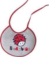 Interbaby Slabbetje Ladybird Junior 20 X 20 Cm Katoen Grijs/rood