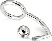 Metalhard cock ring intruder met anaalbead 45mm