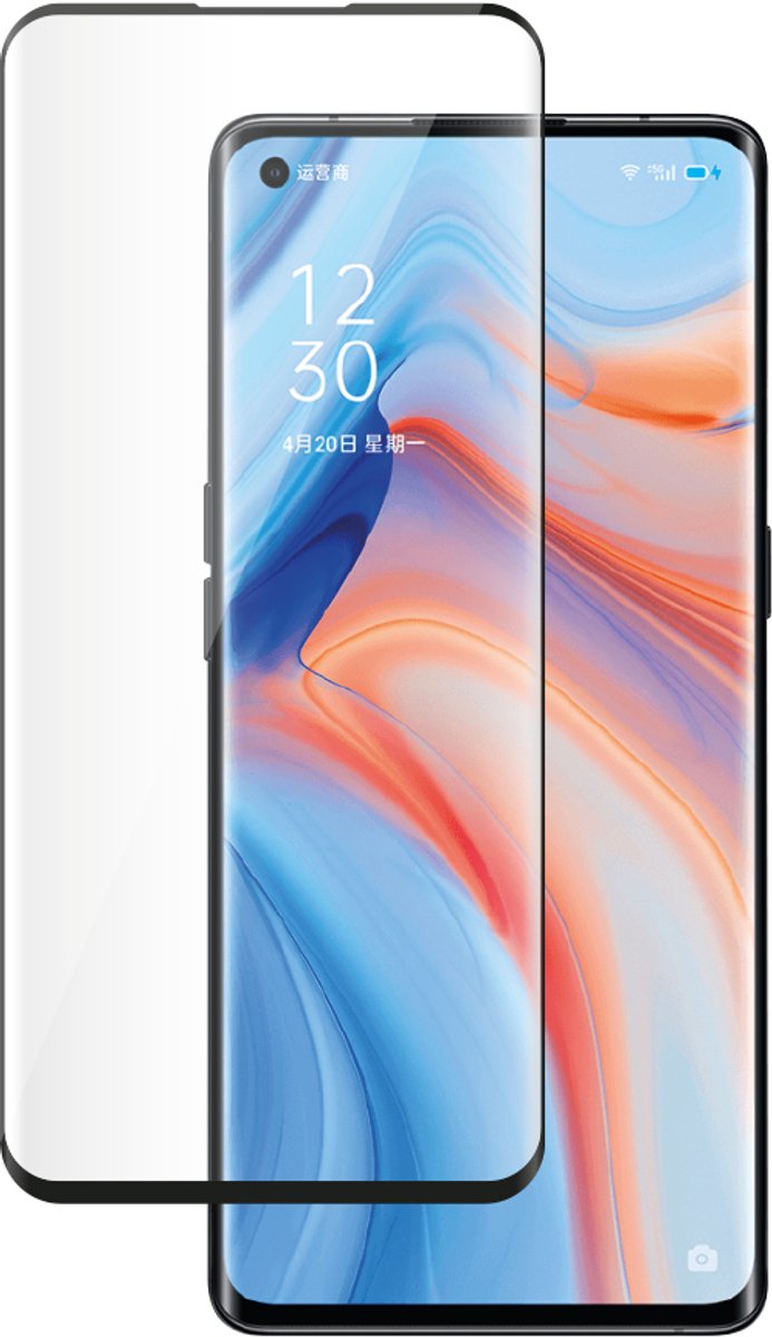 Bigben Connected, Schermbeschermer voor Oppo Reno 4 Pro Anti-vingerafdruk 3D, Doorzichtig zwart