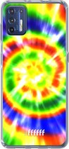 6F hoesje - geschikt voor Motorola Moto G9 Plus -  Transparant TPU Case - Hippie Tie Dye #ffffff