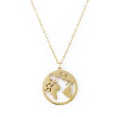 Heideman Wereldkaart Ketting Dames goudkleurig, zilver kleurig, rose goud